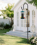 62 Inch Outdoor Shepherds Hook With 5 Prong Base, Adjustable Height Bird Feeder Pole for hummingbird feeder in garden