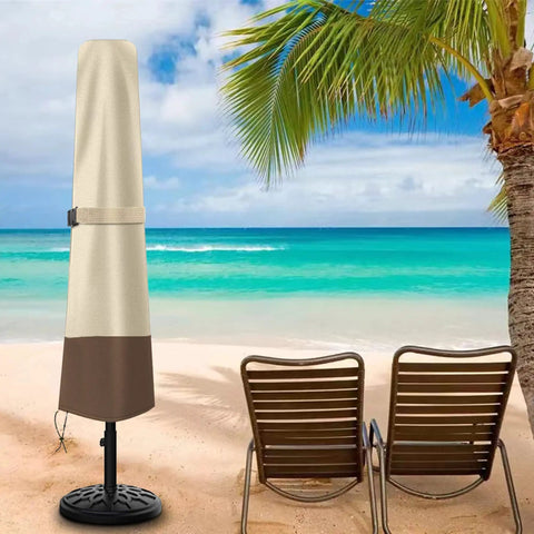Beefy Heavy Duty 600D Oxford Patio Umbrella Cover Waterproof Fits 7 To 10 Feet Umbrellas Outdoor Garden Parasol Cover on beach