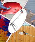Heavy Duty Airless Paint Sprayer Gun Kit With 3600 PSI And A 50 Foot High Pressure Hose in use on various surfaces.