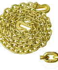 G80 Grade 80 Transport Binder Chain 5 16 Inch By 10 Foot With Clevis Grab Hooks 4900 Lbs Safe Working Load Heavy Duty Logging Tie Down Chain shown coiled