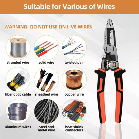 All In One 10 In 1 Wire Stripping And Crimping Tool For Pros And DIYers Versatile Cable Cutter And Pliers Heavy Duty AWG 22 To 10
