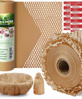 Green Eco Friendly Honeycomb Packing Paper Cushioning Wrap 12 Inch By 200 Ft Kraft Paper Biodegradable And Recyclable For Moving And Gift Wrapping With 20 Fragile Labels.