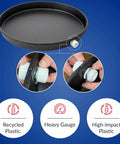 Heavy Duty Water Heater Drain Pan With 1 Inch Drain Adapter Fitting Drilled Anti Flood Pan 30 Inch Round Black Made From Recycled Plastic