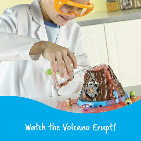 Child playing with Beaker Creatures Bubbling Volcano Reactor Science Kit for Kids Ages 5 and Up with Five Fizzing Experiments.