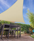 Beige 9 Ft Triangle Sun Shade Sail Canopy for Patio Backyard and Garden UV Blocking and Breathable Outdoor Shade