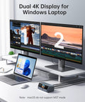 All In One 13-In-1 Laptop Docking Station Plug And Play Ready With 2.26 Inch LCD Display, 160W Max Output, Dual 4K HDMI setup for Windows laptop.