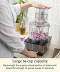 14 Cup Food Processor With 720 Watt Motor A Versatile Kitchen Powerhouse processing onions with stainless steel blades