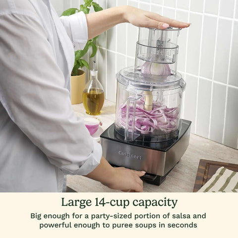 14 Cup Food Processor With 720 Watt Motor A Versatile Kitchen Powerhouse processing onions with stainless steel blades