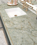 Green Marble Vinyl Contact Paper Peel And Stick For Cabinets And Countertops Waterproof Self Adhesive Covering 15.8 By 472 Inches 51.6 Sq Ft Removable Desk Table Top Decor Film