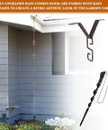Rain Chain Hanger and Ground Anchor Kit for Outdoor Garden Rain Chains Copper Chain Clip installed on house gutter