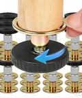 Adjustable Furniture Feet Set Of 12 for beds, tables, cabinets, and sofas with heavy-duty threaded posts and non-slip wide foot pads.