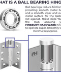 Heavy Duty Ball Bearing Door Hinges 4x4 Inch Solid Brass In Oil Rubbed Bronze With Decorative Screw On Tips Included Set Of 6 diagram