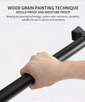 Hand gripping Heavy Duty Aluminum Handrail Set For Indoor Outdoor Stairs 16 Foot Wall Mounted Grab Bar with matte black finish.