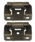 Two Pack Self Closing Cabinet Hinges With Soft Close Autoclosing Mechanism One Half Inch Semi Concealed Steel Construction