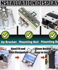 Heavy Duty 35mm Din Rail Clip Kit For Solid State Relays Beefed Up Safe Mounting Bracket installation display.