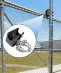 Nylon Cantilever Sliding Gate Rollers With Covers Heavy Duty Gate Roller Hardware Pack Of 4 for Four Inch Round Posts, installed on fence.