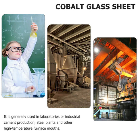 Blue Cobalt Glass Sheet For Flame Color Reactions And Lab Experiments, Heavy Duty Shield For Industrial Cement Production, Lightweight Portable Chemistry Glassware For Color Change Demos And Fire Watching, 100x100x5 mm