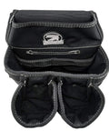 Carpenters Triple Combo Belt With Pro Comfort Back Support, Built For The Jobsite, Heavy Duty Work Belt For Large 36 To 40 Inch Waist, Boxed Pouch Design Keeps Tools Handy And Pouches From Sag, Black With White Stitching.