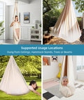 Kids Sensory Swing Chair For Indoor And Outdoor Chill, Cuddle Hammock Therapy Seat For Autistic ADHD And Sensory Integration, Soothing Hug Like Cocoon Swing For Teens And Toddlers in various settings