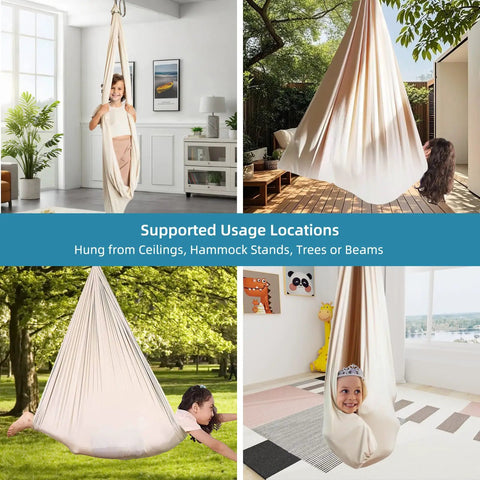 Kids Sensory Swing Chair For Indoor And Outdoor Chill, Cuddle Hammock Therapy Seat For Autistic ADHD And Sensory Integration, Soothing Hug Like Cocoon Swing For Teens And Toddlers in various settings