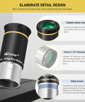 1.25-Inch 6mm 66-Degree Ultra Wide Angle Telescope Eyepiece with fully multi-coated 5-element optics gold line.
