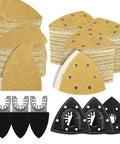 186Piece Oscillating Tool Sandpaper Kit With Detail Pads Triangle And Finger Sandpapers Pro Grade Abrasives Wide Grit Range