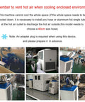 Industrial Portable Air Conditioner Delivers Badass 18700 BTU Cooling Power And Crushes Blistering Heat Like A Champ With 950 Cubic Meter Airflow And A Roomy 14 Liter Tank For Seamless Indoor Or Outdoor Use - image of air conditioning unit with ventilation hose in workshop.
