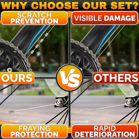 Comparison of Eight Piece Bike Brake Cable Kit With Stainless Steel Wires Complete Inner Replacement Set showing benefits over others