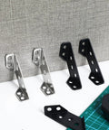 Heavy Duty Stainless Steel Corner Brackets Built Like A Tank Right Angle Connectors Set Of 100 in black and silver for DIY assembly