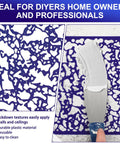 Close-up of 3 Pack Knockdown Texture Spray Stencil Drywall Repair Kit with 8x8 inch texture sponges and putty knife on wall