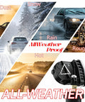 Image showing fresh 4 pack 433MHz TPMS tire pressure sensors for all-weather conditions including dust, snow, rain, hot, rough.