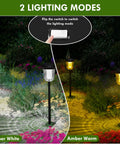 Solar Pathway Lights 4 Pack Outdoor IP65 Waterproof Garden Lights With Two Lighting Modes Auto On Off 200 Lumens Super Bright