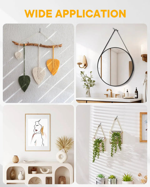 40 Pack Picture Hangers Super Hooks For Drywall No Tools Needed Holds Up To 100 Lbs Silver Finish for diverse decor display