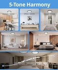 Six Pack 2640LM Dimmable LED Flush Mount Ceiling Light Fixtures in 5 settings: Kitchen 5000K, Office 6500K, Closet 4500K, Living Room 3500K, Bedroom 2700K