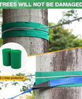 Backyard Zip Line Kit For Kids And Grownups Up To 400 Lbs Quick Tighten Zipline With Rust Proof Removable Trolley Spring Brake Height Adjustable Seat Outdoor Play Equipment tree protector detail