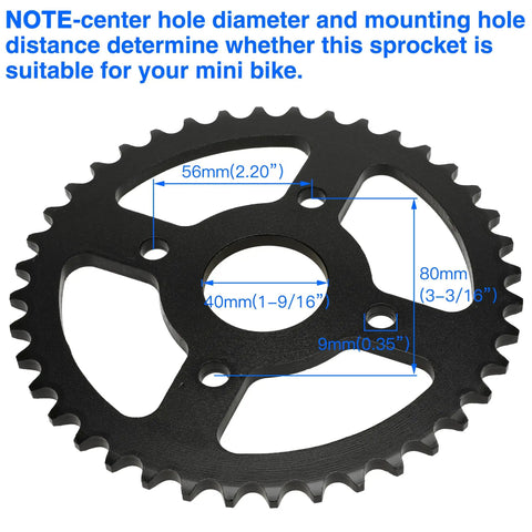 40T Beefy Mini Bike Sprocket With 40mm Bore For Coleman BT200X CT200U EX CT200U EXR Baja Warrior TrailMaster Massimo MB165 MB200 Axis M200