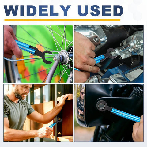 Pro Grade RF Connector Torque Wrench With 20mm Opening, Thirteen Sixteenth Inch, Adjustable 0.9 To 13.5 Inch Pounds (0.1 To 1.5 Nm), Alloy Steel And Aluminum Body, Portable Pro Wrench For Industry Pros, Blue used on bike, engine, door, and hardware