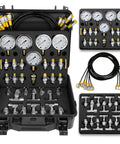 All In One Hydraulic Pressure Test Kit With Five Gauges 10 100 250 400 600 Bar 13 Test Couplings And 14 Tees Universal Set