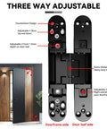 Sleek Hidden Door Hinges Pair 180 Degree Swing Zinc Alloy Concealed Hinge Kit For Solid Doors 176 Lb Load Rating 3 Dim Adjustable