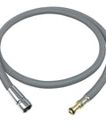 Top Shelf Replacement Kitchen Faucet Spray Hose With Dual Adaptors Fits Moen Pull Down And Pull Out 68 Inch Long flexible gray hose with brass fittings.