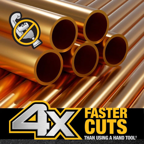 Copper Pipe Cutter And Impact Driver Attachment For Quick Change Cutting 4X Faster Copper Pipe Cuts 100X Less Effort Than Manual