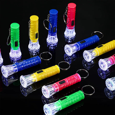Bulk Pack Of 100 Mini LED Flashlight Keychains In Assorted Colors For Key Rings Pocket Size Lights For Hiking Camping Travel Party Favors