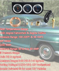BAGARAATAN 2'' chrome triple gauge kit: water temp, oil pressure & amp gauges with copper sensor coil and fittings
