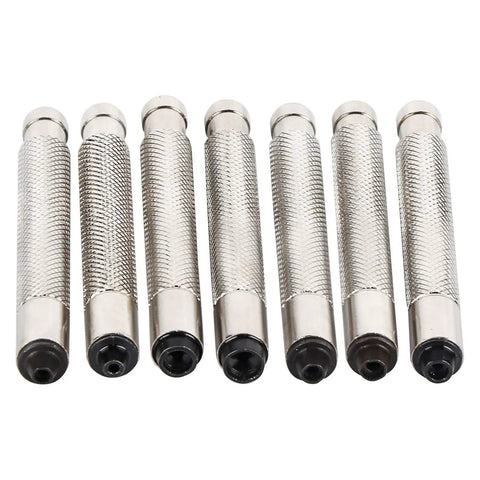 7 Piece Watch Crown Winder Tool Set 3.0 To 7.0mm Easy Mechanical Winding For Small Crowns Watch Repair Kit displayed in metal finish