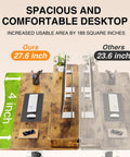 Standing Desk With Storage Drawers And Monitor Shelf For A Game Ready Office Setup Adjustable Height Computer Desk 47.2 By 27.6 Inches Brown showing size comparison with smaller desk