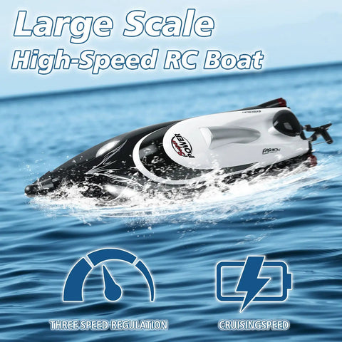 High Speed RC Boat For Pool Fun 35 KPH Remote Control Racing Boat With 180 Degree Flip And Auto Righting on water