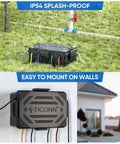 IP54 Splash Proof Outdoor Electrical Box Cover For Power Strips And Holiday Lights, Weatherproof Extension Cord Box With Gaskets And Cable Clamps, Keeps Plugs, Timers And Sockets Safe In Cold Weather, Black, Large