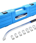 Serpentine Belt Tensioner Tool Kit 15 Pc Set with blue case, sockets, and idler pulley wrench for belt installation