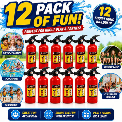 12 Pack Fire Extinguisher Water Squirter Guns For Kids Premium Plastic Design Epic Summer Soaking Stash Top Tier Yard Battle Gear Long Range High Capacity Outdoor Chill Squad Essentials