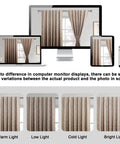 Brown Ombre Curtain Panels Set Of 2 For Small Windows 42W X 63L Each Room Darkening Light Blocking Blockout Thermally Insulated Damask Drapes Back Tab Or Rod Pocket Or Clip Ring Tiebacks Included 84 Inch Total Width displayed on different screens and lighting conditions.